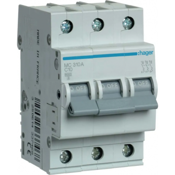 Автоматический выключатель HAGER 3P 6kA C-10A 3M Автоматический выключатель HAGER 3P 6kA C-10A 3M