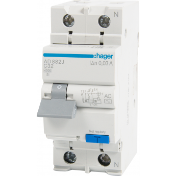 Дифференциальный автомат HAGER 1P+N 4.5kA C-32A 30mA AC