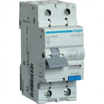 Дифференциальный автомат HAGER 1P+N 6kA C-40A 30 мА Тип AC, ширина 2М Дифференциальный автомат HAGER 1P+N 6kA C-40A 30 мА Тип AC, ширина 2М