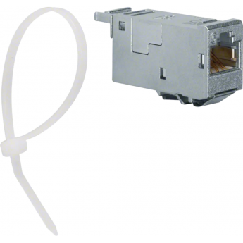 Разъём HAGER RJ45, кат.6, ISO A, 10Гбит/с Ethernet (IEEE 802.3an), 180°